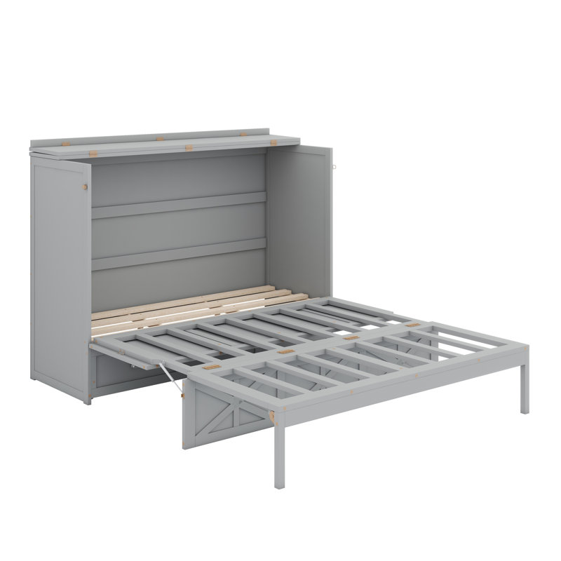 Lit escamotable avec grands tiroirs Murphy, Grand, Gris