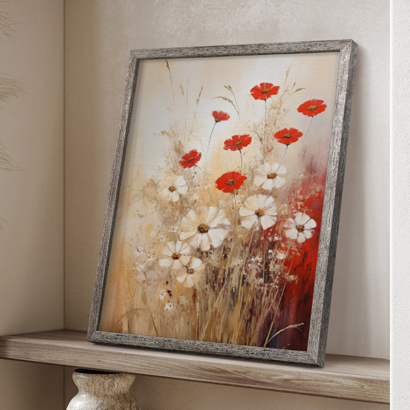 Reproduction encadrée FLORAL Series CECI - bois massif, H 15 po x l 12 po