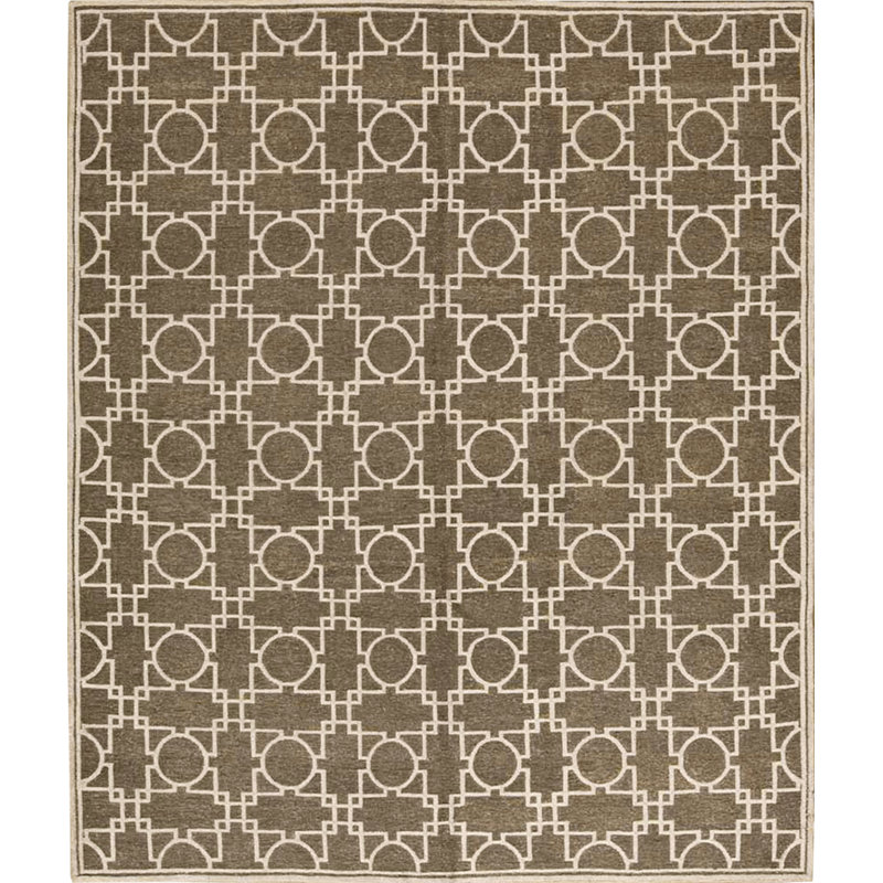 Himalayan Geometric Area Rug in Brown