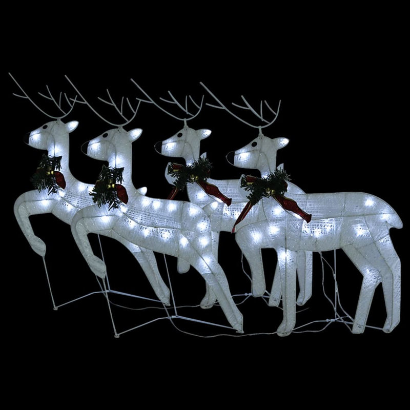 Décoration de Noël renne de Noël avec lumières DEL, White, 4