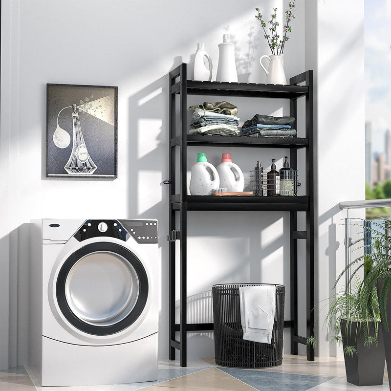 Heydar Bamboo Over The Toilet Storage, Black