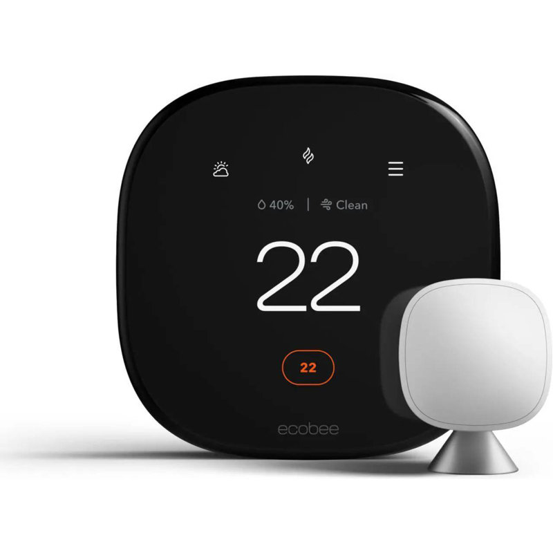 Thermostat intelligent ecobee Wi-Fi Premium - noir