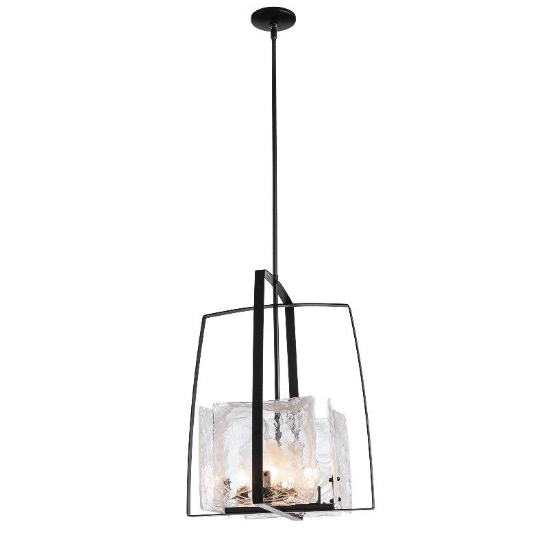 Arc 4 - Light Lantern Rectangle Chandelier, Black
