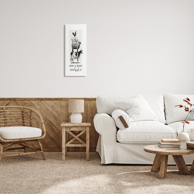 Home is Where Your Herd is Book Animals - impression d'art graphique, H 48 po x l 20 po