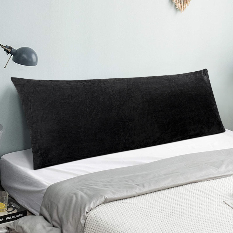 Velvet Zipper Body Pillowcase, Black