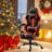 PU Leather Gaming Chair With Footrest And Massage Lumbar Support-152754390