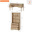 Ensemble de bureau 2 pièces, bureau double 56 "et bibliothèque avec tiroirs, chêne