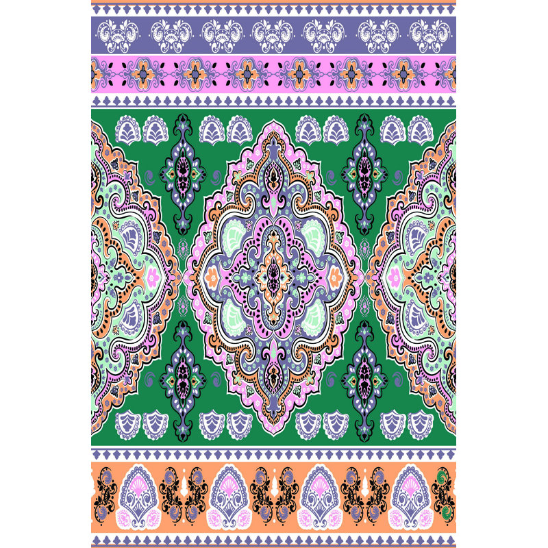 Luxurious Woven Carpet 5.2 x 7.5 ft, 100% Polyester, 0.4 in Pile Height | Antibacterial, Non-Slip PVC Dot Underside, Machine Washable | Elegant 3D Digital Print Design, Perfect for Living Room & Bedroom Décor