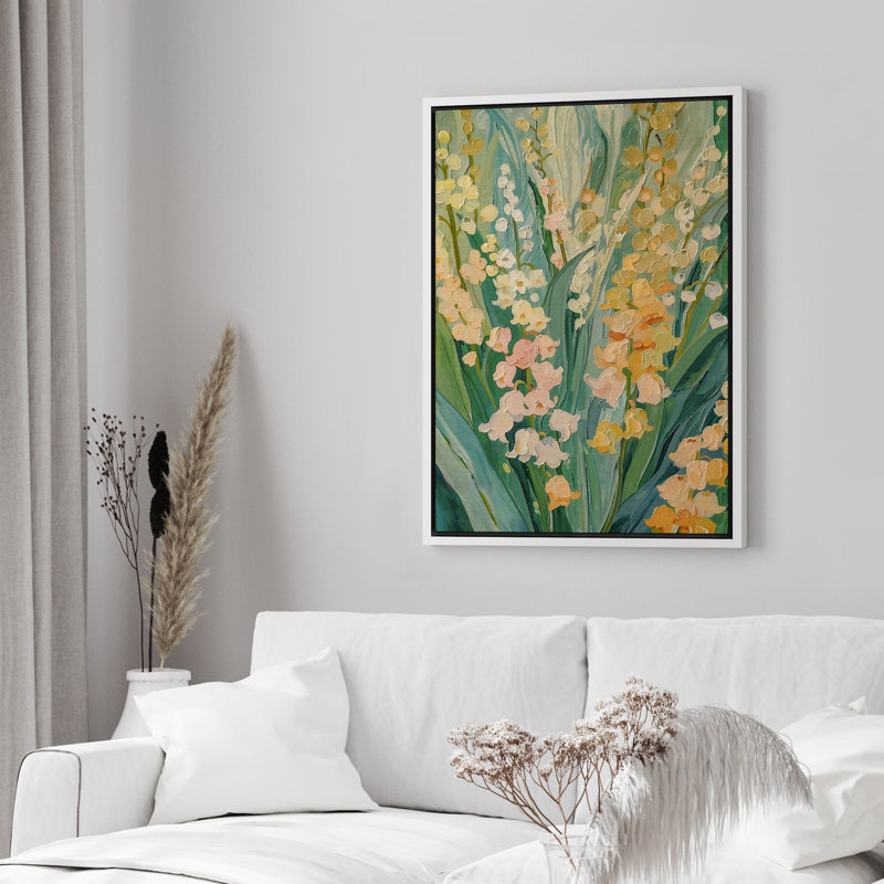 Impression sur toile encadrée de Campanula, H 36 po x l 24 po, Blanc