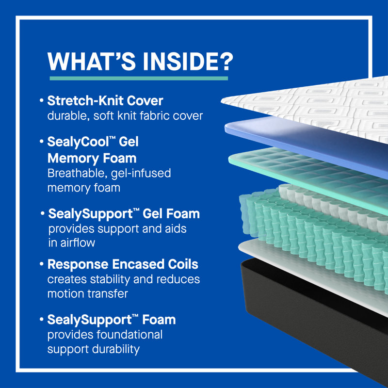 Sealy Cool 10" Firm Hybrid Mattress, Queen