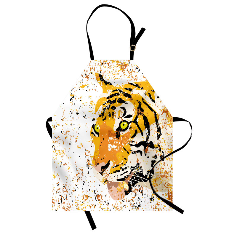 Tablier East Urban Home Animal unisexe, tigre de la faune, taille adulte, orange