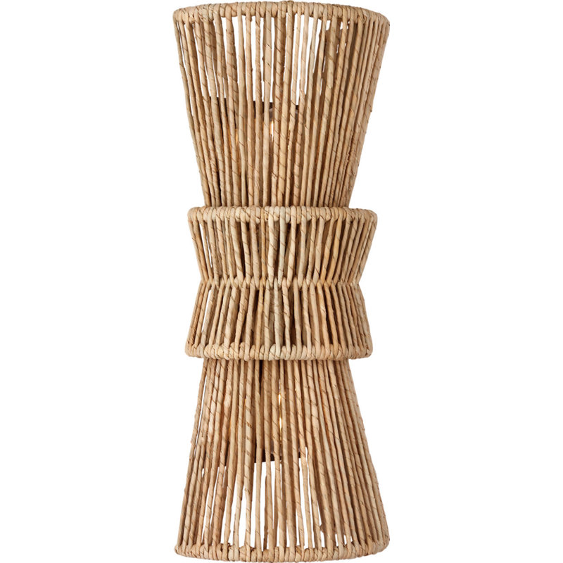 Antigua 20" Sconce in Natural Abaca, Bronze