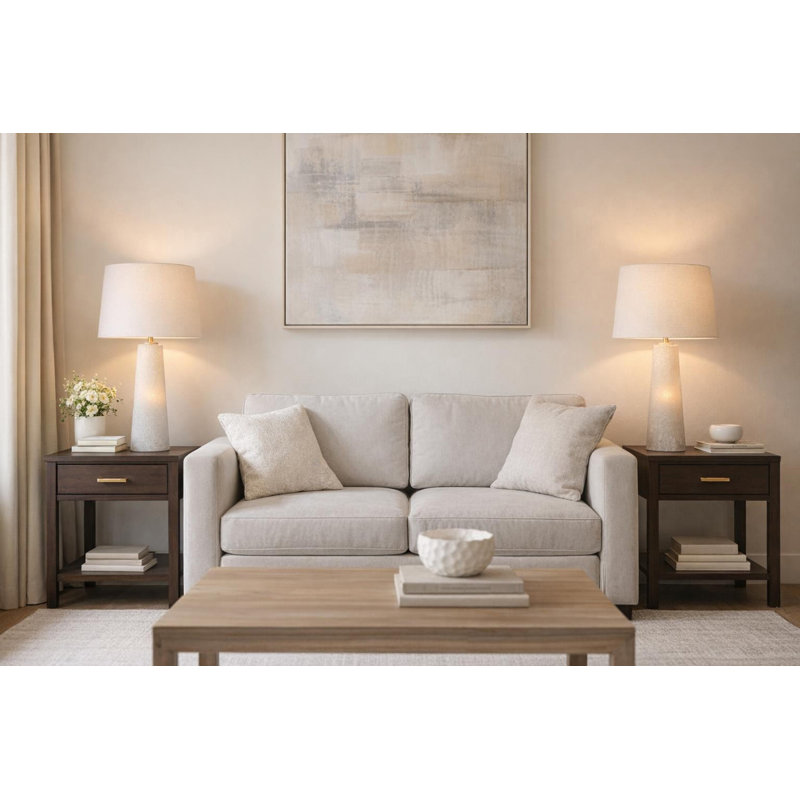 Mystic Frost - 32 po x 16 po - Lampe de table en verre avec veilleuse