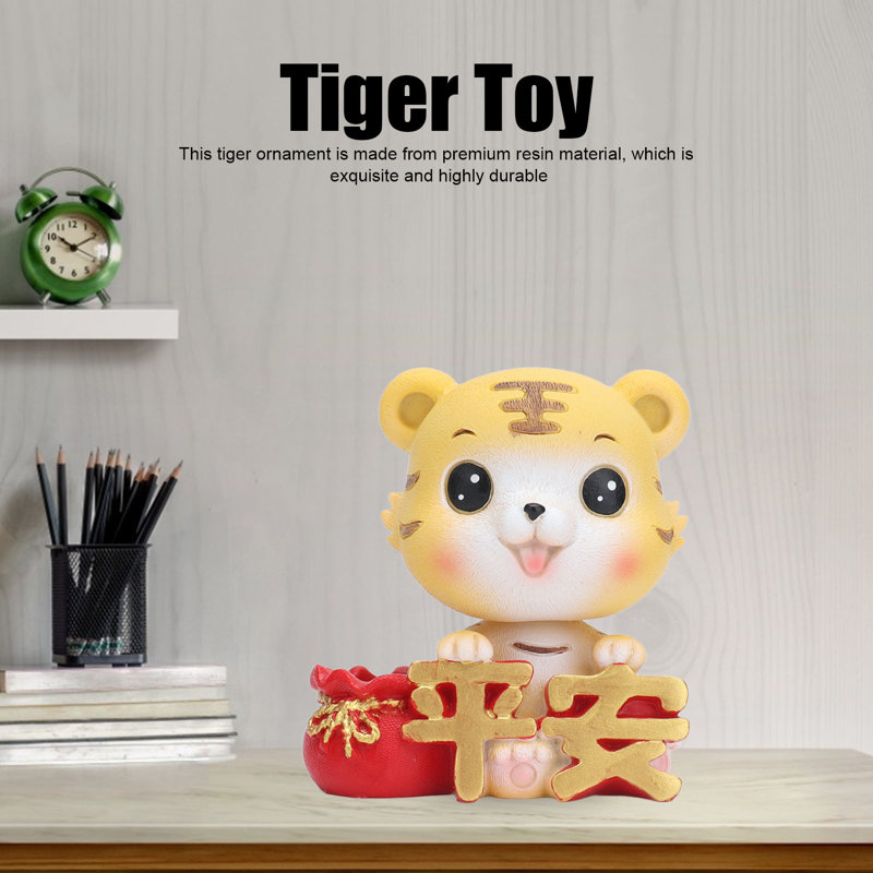 Ornement de tigre en résine de qualité supérieure, mignonne, exquise, couleurs vives, application durable et large