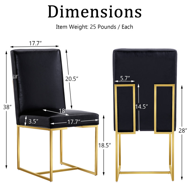 Chaise parsons Anno, Noir, Or