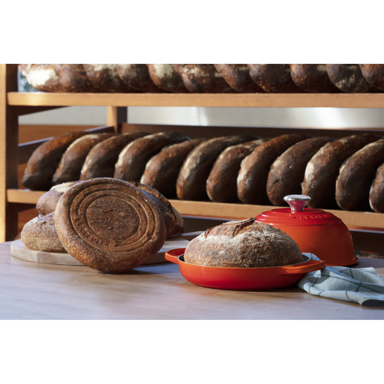 Le Creuset Signature Enameled Cast Iron 1.75 Qt. Bread Oven with Lid, Flame