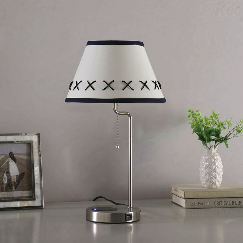 Lampe de table - Shelby de 20 pouces, style artisanal moderne, station de charge USB