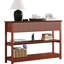 Élégant rangement cannelé pour hall d'entrée avec trois tiroirs d'une profondeur de 48,15 po, table d'apparence minimaliste moderne d'une largeur de 12,01 po, couleur brune
