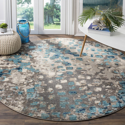 Hertzler Abstract Gray/Light Blue Area Rug