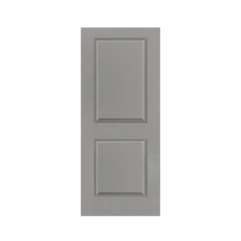 36 In. X 80 In. Light Grey Painted Finished Composite MDF 2 Panel Interior Barn Door Without Hardware Kit, 30" x 84"