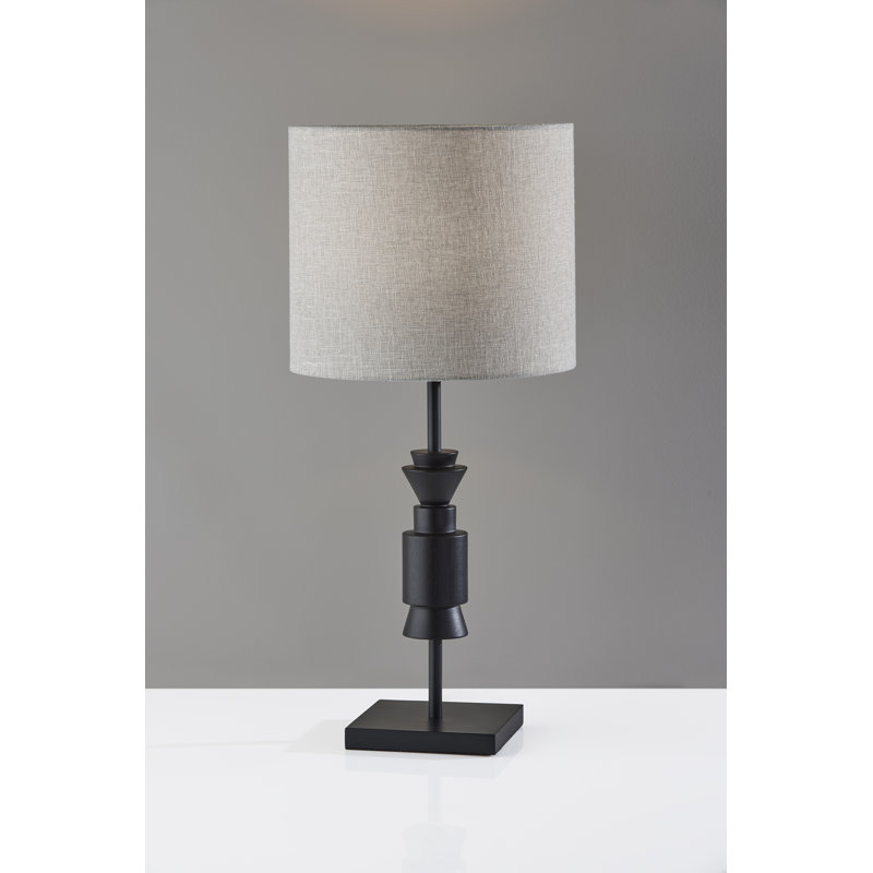 Lampe de table 28 po Bakasura, Gris clair / Blanc, Noir