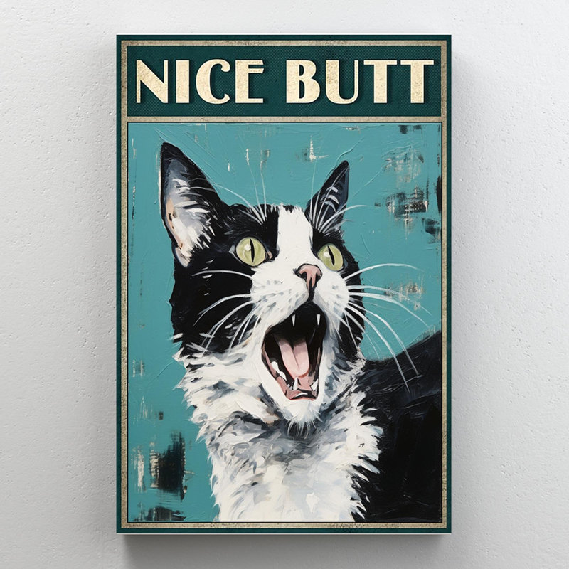 «Tuxedo Cat Nice bout à bout», reproduction d'art rectangulaire sur toile tendue 1 pièce, H 20 po x l 16 po x P 1,25 po