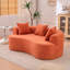 Canapé en forme de croissant, conception moderne à dossier bas avec coussins profonds, grand canapé à deux places rempli de mousse et auto-gonflant ne nécessitant aucun assemblage (tissu chenille orange)-352930551