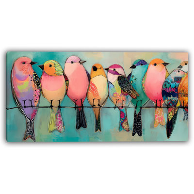 «Color Harmony Birds», art mural sur toile tendue