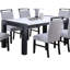 Ensemble de salle à manger de style moderne et 6 chaises d'appoint en faux marbre blanc