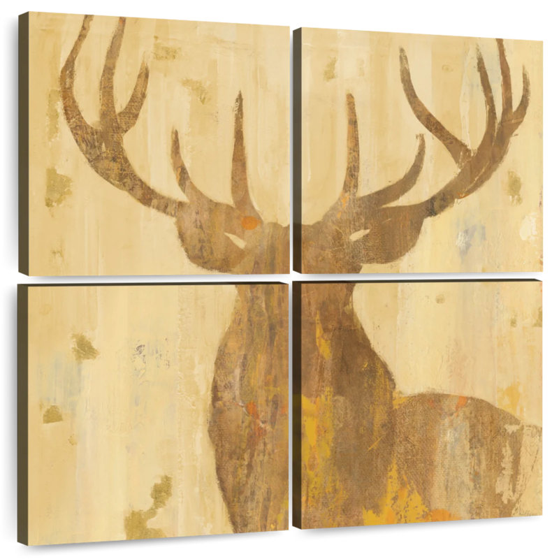 Brampt Golden Antlers I, 57" H x 57" W
