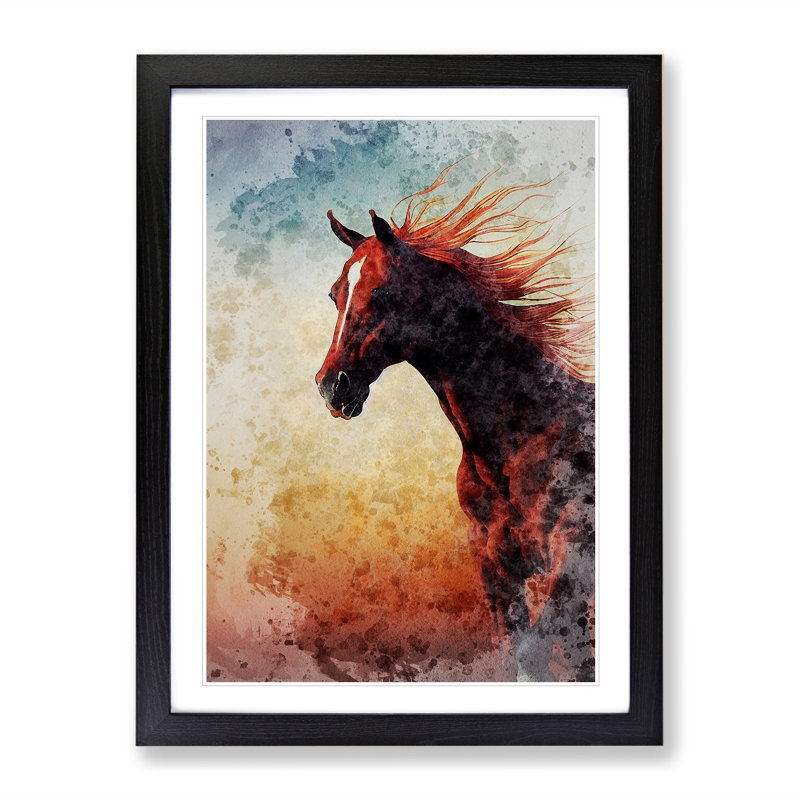 Majestic Horse - Framed Print, Black, 64cm H x 46cm W x 2cm D
