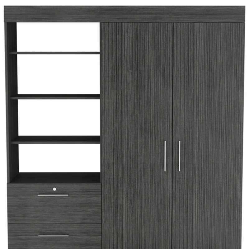  Commode combinée 59 po à trois tiroirs gris