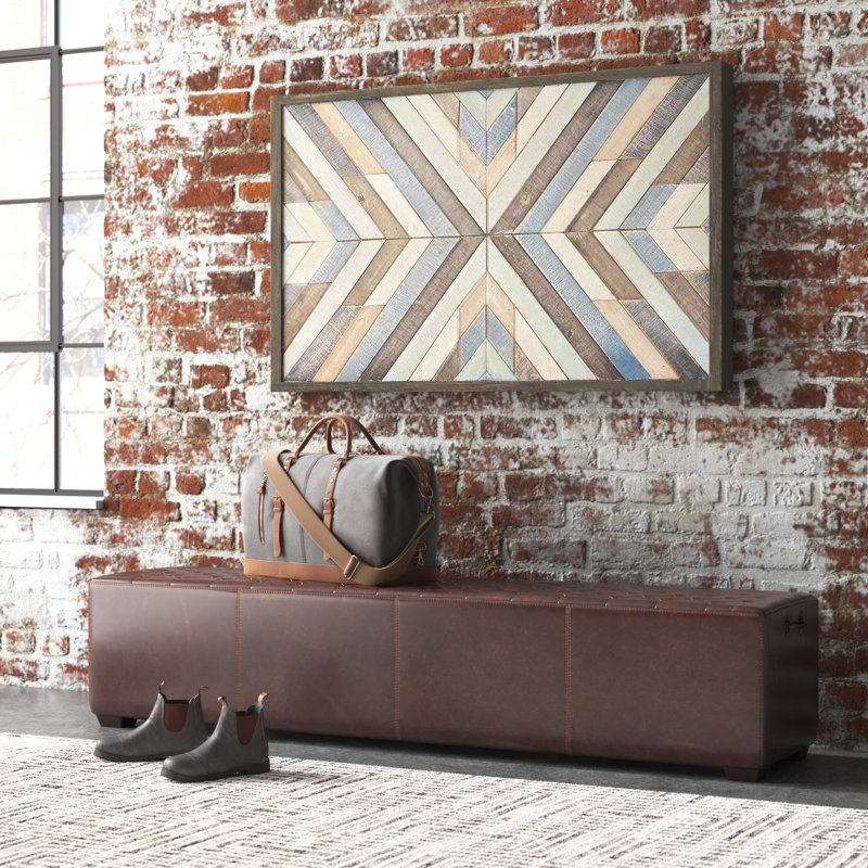 Arijana Faux Leather Upholstered Bench, Tobacco