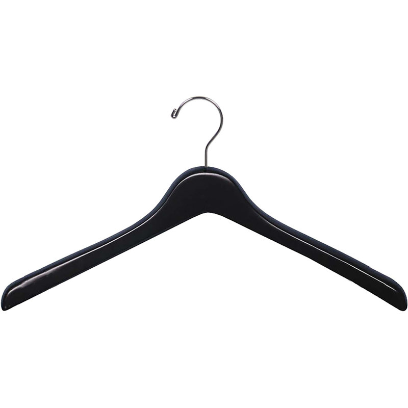 Cintre pour manteau en bois, 50, Noir mat / Chrome