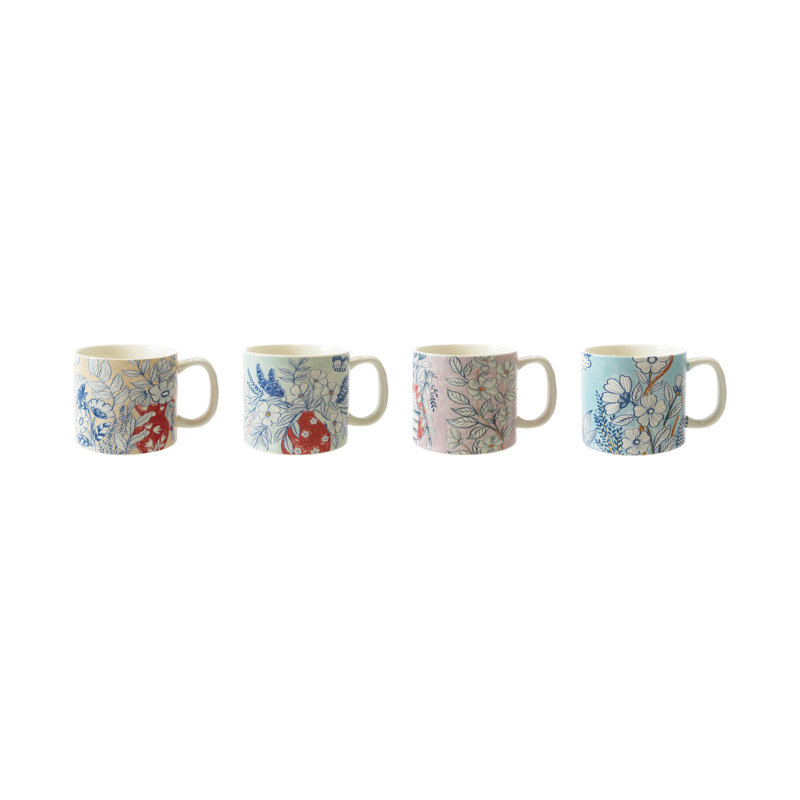 Tasses florales en grès