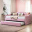 Lit de jour simple capitonné rembourré avec couchette - Canapé-lit en velours avec ports de chargement USB-1467937545