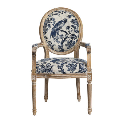 Blue Fowl & Fruit Jacquard Chair
