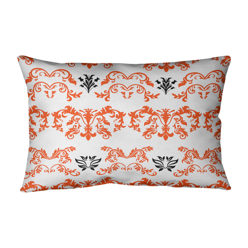 Housse de coussin Football Baroque, Polyester sergé, Orange / blanc / noir