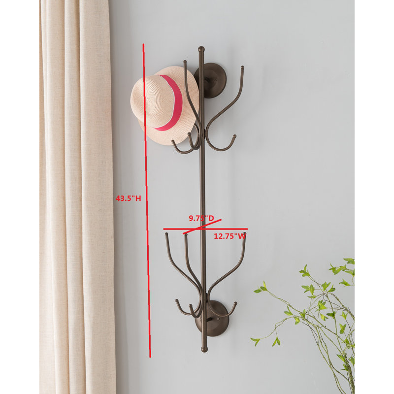 Portemanteau et porte-chapeau autoportant en métal avec branches