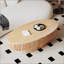 Table basse ovale avec rangement caché, placage en bois massif, décor moderne pour le salon et la chambre à coucher-893865364