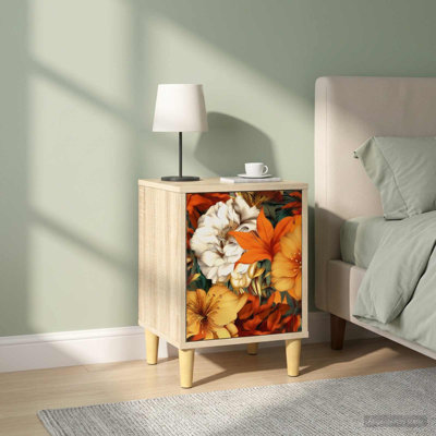 36cm W Engineered Wood Bedside Table