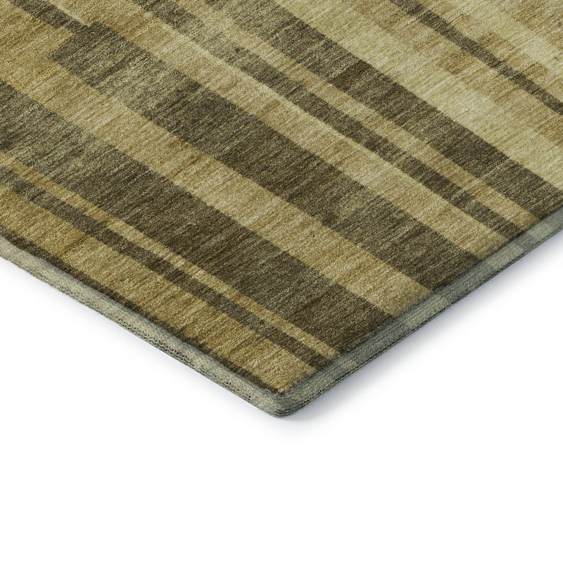 Tapis à rayures Emerson AMF1063 lavable à la machine de qualité supérieure, Rond 8 pi