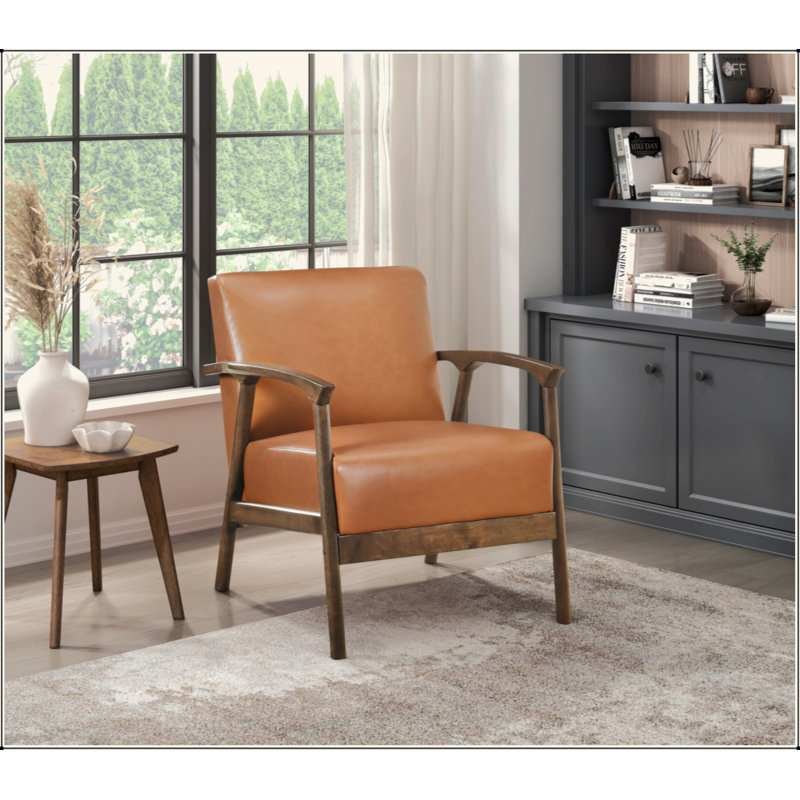 Chaise d'appoint rembourrée en similicuir 1 pièce