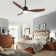 Loritta 52'' 3 - Blade Large Indooor Ceiling Fan With Light Kit and Remote, 3 LED Colours, 6 Speed Noiseless DC Motor, 5'' Downrod, Timer