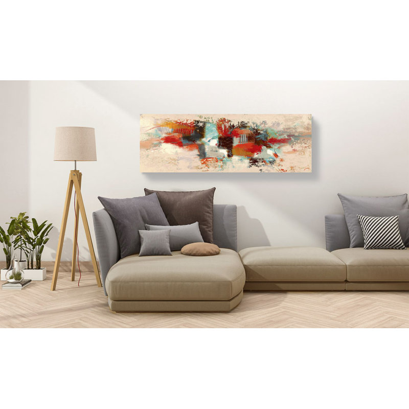 Spring Abstract by Lucas - Wrapped Canvas Painting, 50cm H x 150cm W x 4cm D, Wrapped Canvas