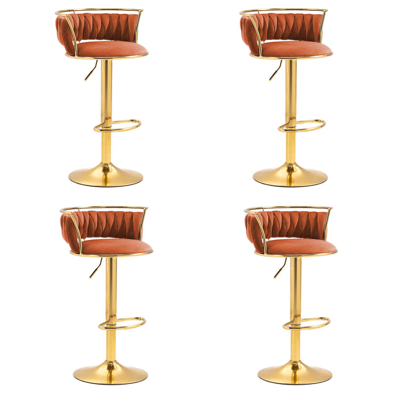 Tabouret de bar Christal, Orange, Or