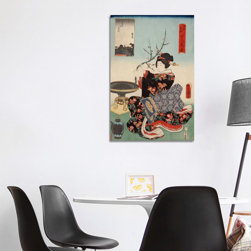 Woman With Tree Branch - Painting on Canvas, 101.6 cm H x 66.04 cm W x 1.91 cm D, Wrapped Canvas