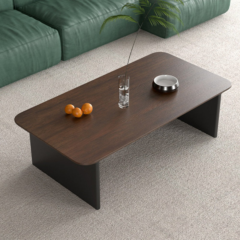 Table basse rectangulaire en bois massif brun noisette, H 16,93 po x L 47,24 po x l 23,62 po, Brun noyer