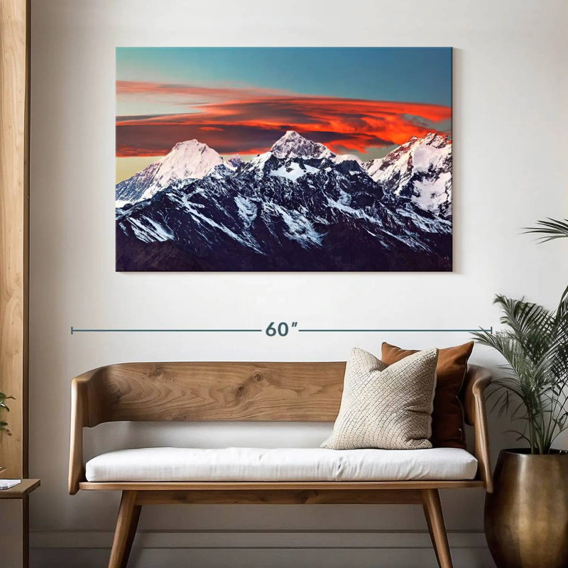 Coucher de soleil de l'Himalaya Alvord, H 32 po x l 48 po