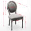 Chaise de salle à manger de style français à 2 pièces en lin olive avec dossier et structure en bois d'hévéa massif, rembourrage en mousse, hauteur de 37,4 po-1044745428